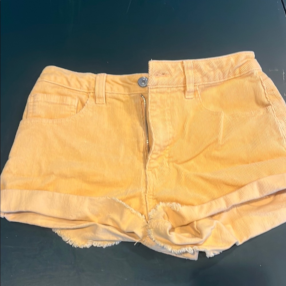 Yellow Corduroy Women's Shorts